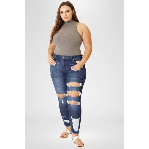 KanCan Jeans Kancan Penny Mid Rise Distressed Ankle Skinny Jean